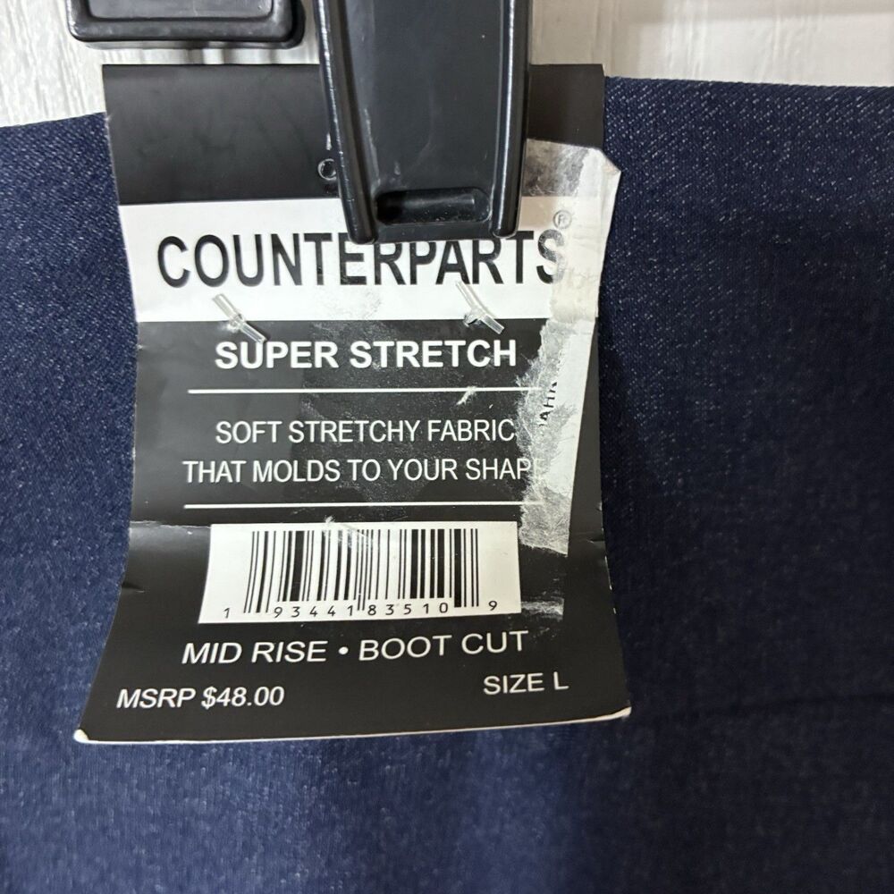 Counterparts Pants Womens Sz L Navy Super Stretch Mid Rise Boot Cut Comfy Pant - Picture 5 of 11
